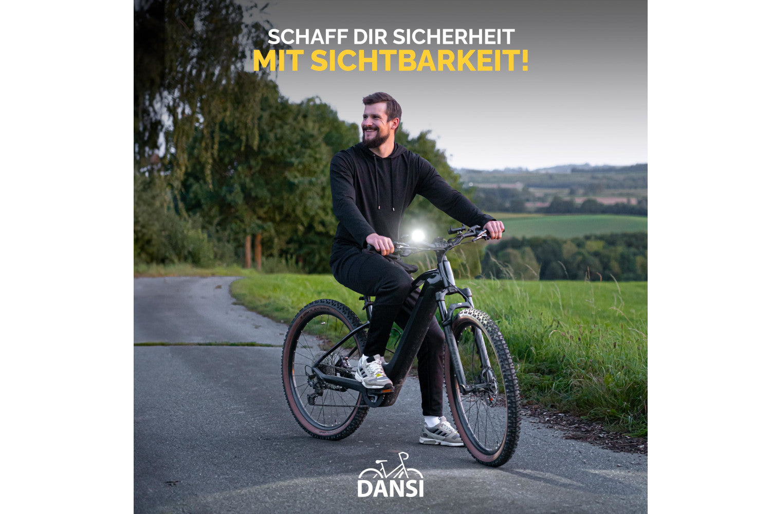 Dansi Fahrrad Frontleuchte 30/15 Lux Batterieleuchte