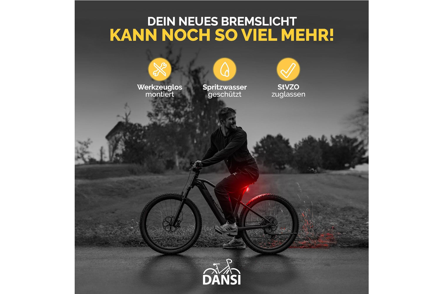 Dansi Rücklicht LED Fahrradlicht mit Bremsanzeigefunktion – bike